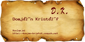 Domján Kristóf névjegykártya