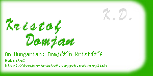 kristof domjan business card